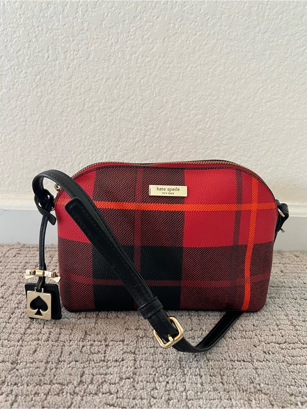Kate Spade Red and Black Plaid Crossbody